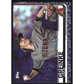 2019 Topps Opening Day Purple Foil #12 Zack Greinke
