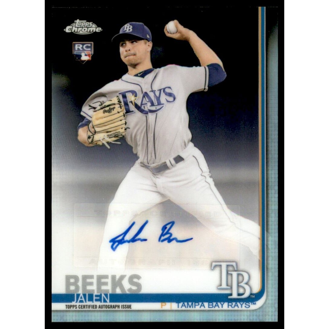 2019 Topps Chrome Update Autograph Refractors #CUAJB Jalen Beeks. rookie card picture