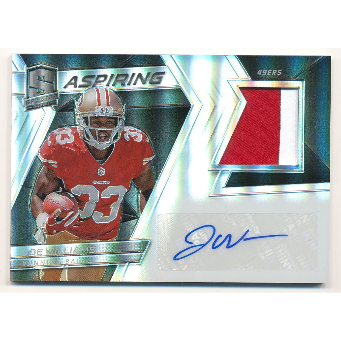 2017 Panini Spectra Aspiring Patch Autographs #17 Joe Williams/299