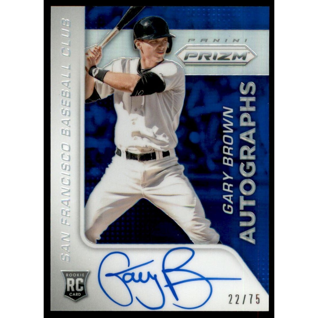 2015 Panini Prizm Autograph Prizms Blue #59 Gary Brown/75. rookie card picture