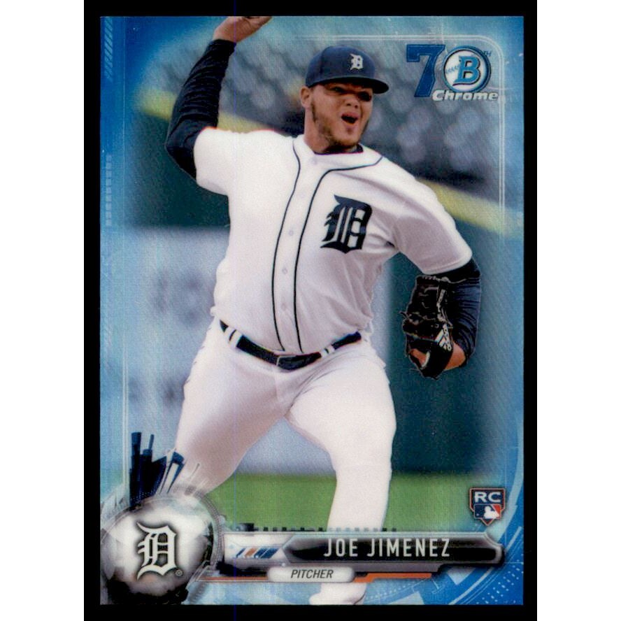 2017 Bowman Chrome Mini 70th Blue Refractors #18 Joe Jimenez. rookie card picture