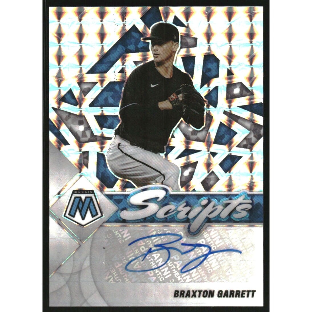 2022 Panini Mosaic Scripts #90 Braxton Garrett. rookie card picture