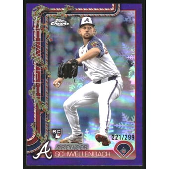 2025 Topps Holiday Chrome Purple Refractors #HC199 Spencer Schwellenbach