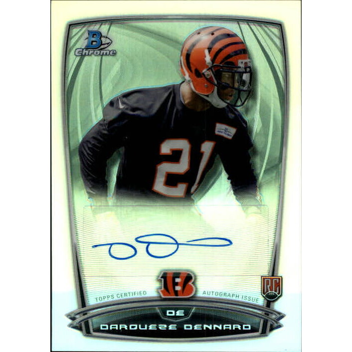 2014 Bowman Chrome Rookie Autographs Refractors #RCRADD Darqueze Dennard. rookie card picture