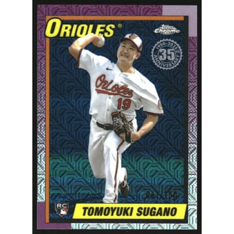 2025 Topps Update '90 Topps Silver Pack Chrome Blue Refractors #U90C45 Tomoyuki Sugano