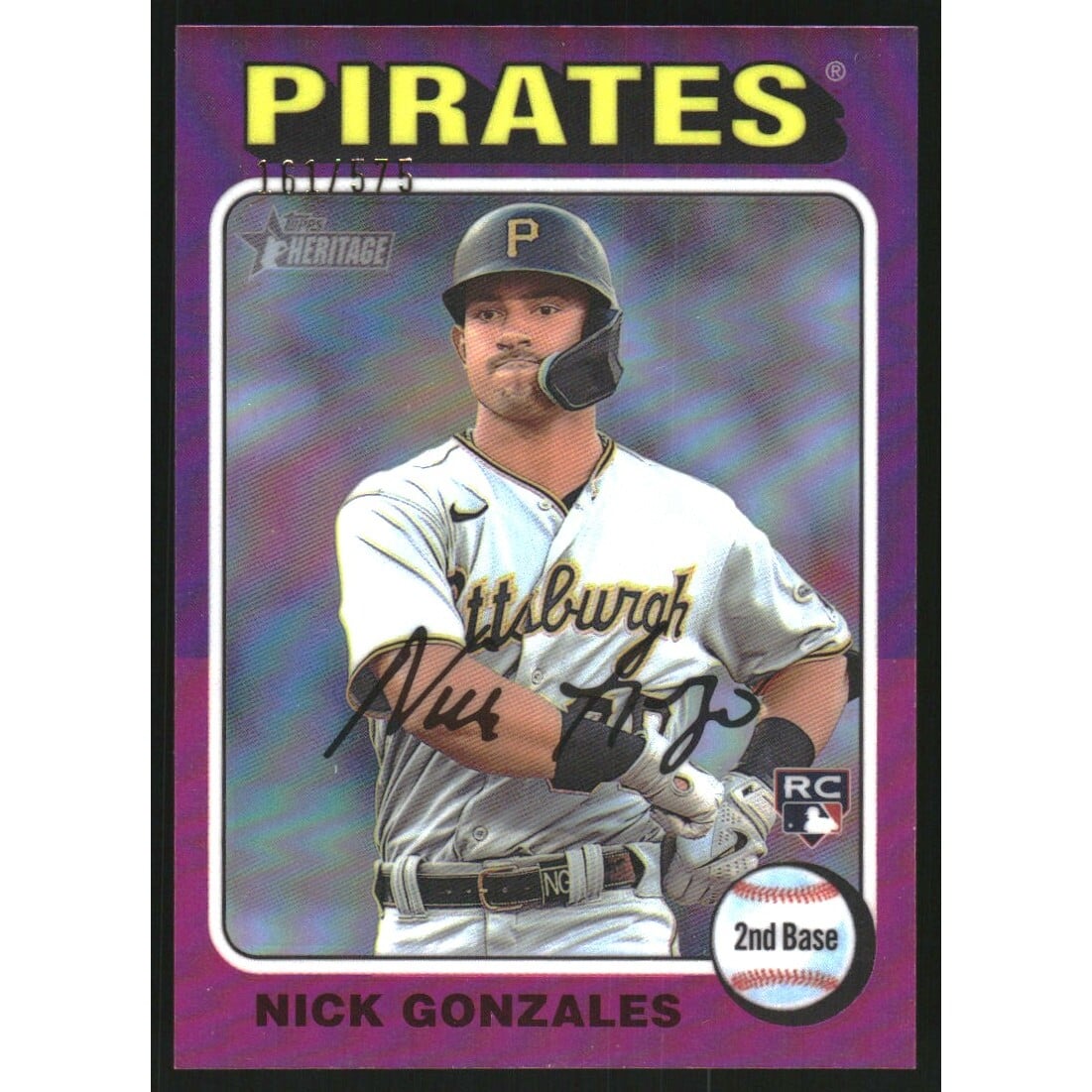 2024 Topps Heritage Chrome Refractors #318 Nick Gonzales. rookie card picture