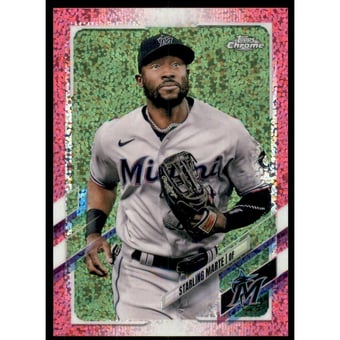 2021 Topps Chrome Magenta Speckle Refractors #160 Starling Marte
