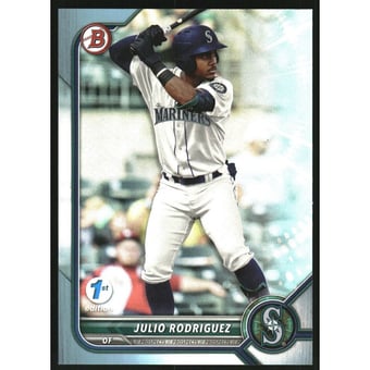 2022 Bowman 1st Edition Sky Blue Foil #BPPF45 Julio Rodriguez