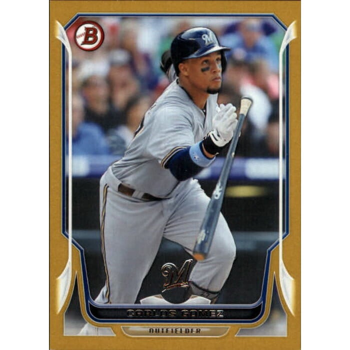 2014 Bowman Gold #25 Carlos Gomez. rookie card picture