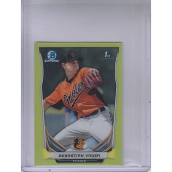 2014 Bowman Chrome Mini Factory Set Yellow Refractors #122 Sebastian Vader