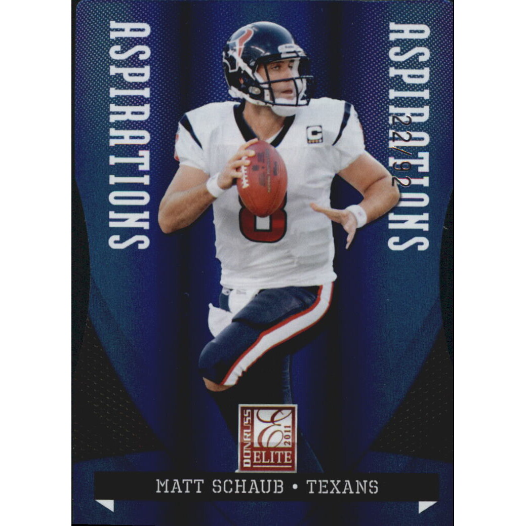 2011 Donruss Elite Aspirations #41 Matt Schaub/92