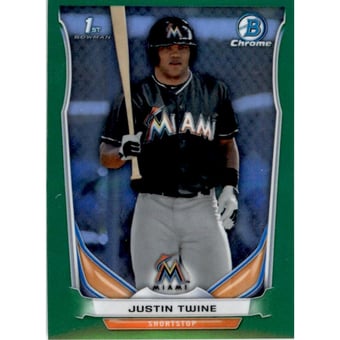 2014 Bowman Chrome Mini Factory Set Green Refractors #208 Justin Twine