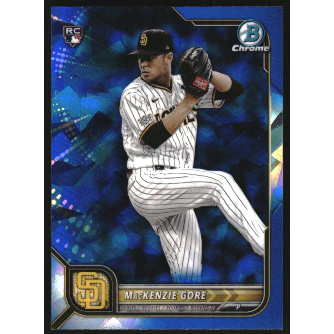 2022 Bowman Chrome Sapphire #67 MacKenzie Gore RC. rookie card picture