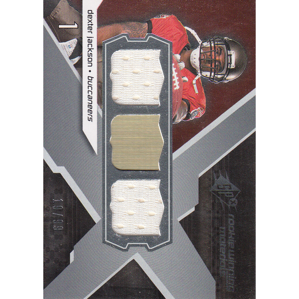 2008 SPx Rookie Materials NFL Shield Dual 99 #RMJA Dexter Jackson