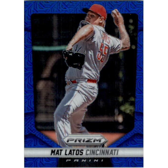 2014 Panini Prizm Prizms Blue Mojo #23 Mat Latos. rookie card picture