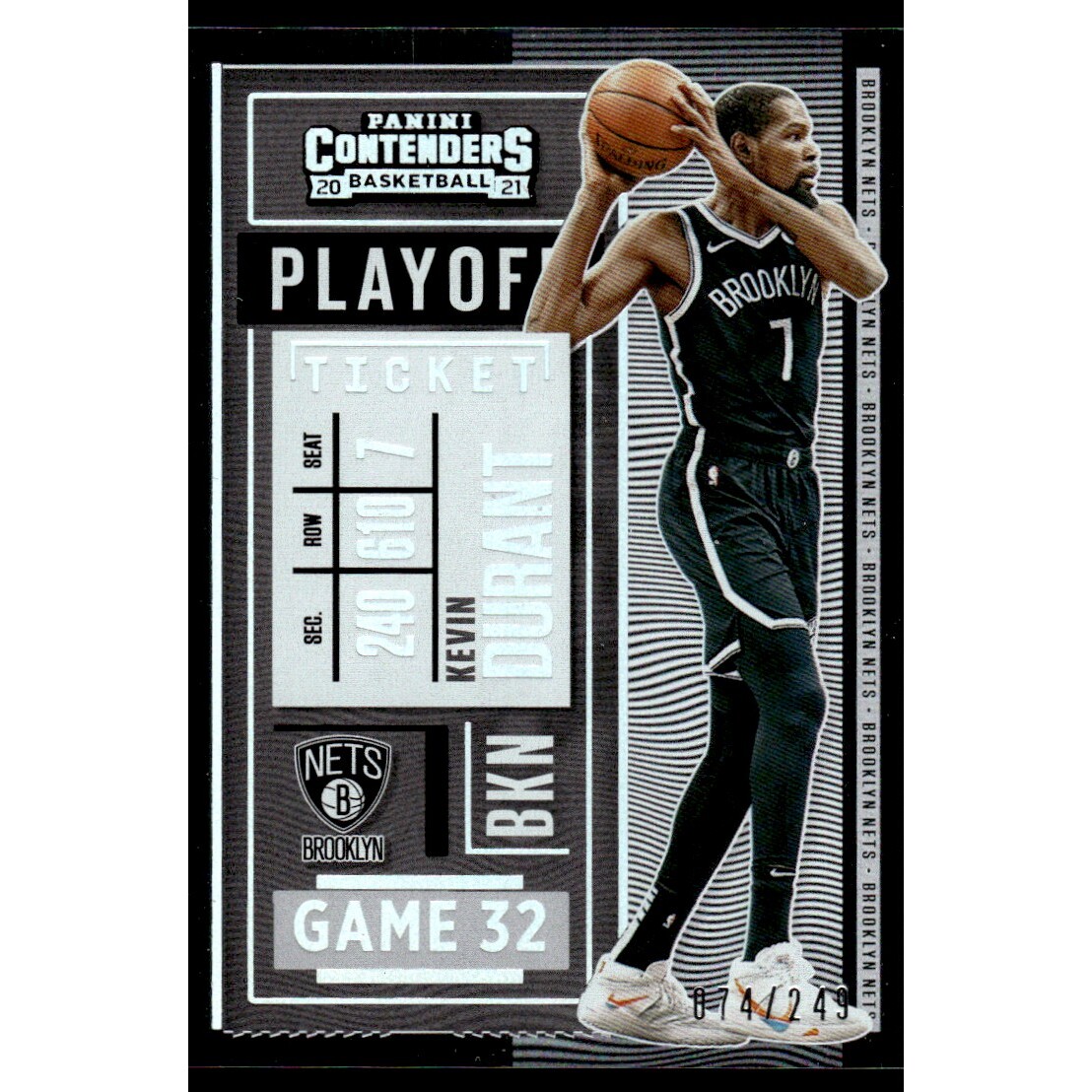 2020-21 Panini Contenders Playoff Ticket #49 Kevin Durant 2020-21 Panini Contenders Playoff Ticket #49 Kevin Durant
