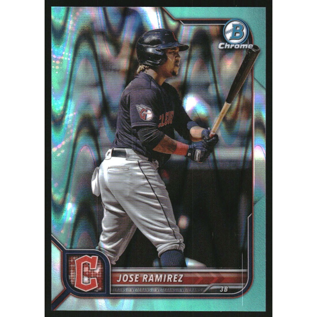 2022 Bowman Chrome Aqua RayWave Refractors #63 Jose Ramirez 2022 Bowman Chrome Aqua RayWave Refractors #63 Jose Ramirez