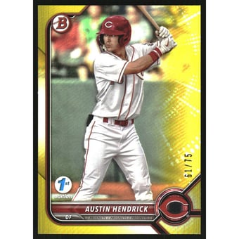 2022 Bowman Draft 1st Edition Yellow Foil #BD61 Austin Hendrick