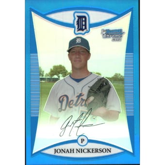 2008 Bowman Chrome Prospects Blue Refractors #BCP14 Jonah Nickerson