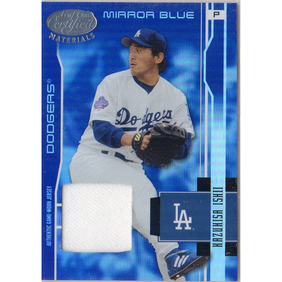 2003 Leaf Certified Materials Mirror Blue Materials #89 Kazuhisa Ishii Jsy/100