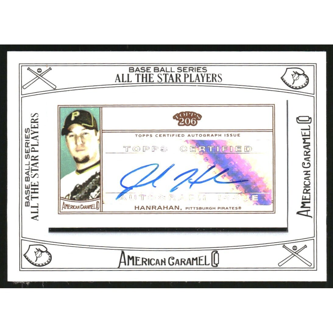2010 Topps 206 Mini Framed American Caramel Autographs #JH Joel Hanrahan. rookie card picture