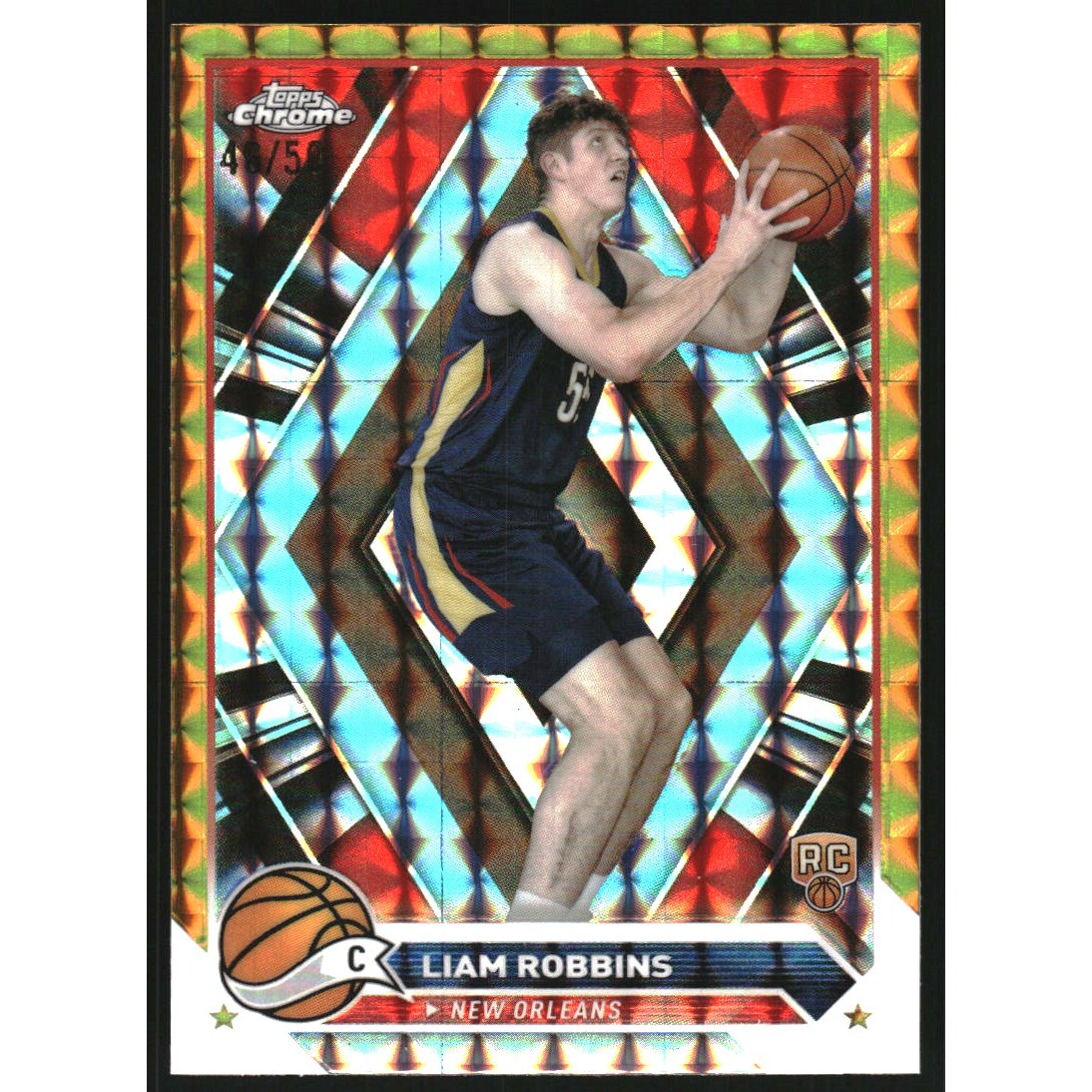 2023-24 Topps Chrome Gold Geometric Refractors #174 Liam Robbins 2023-24 Topps Chrome Gold Geometric Refractors #174 Liam Robbins