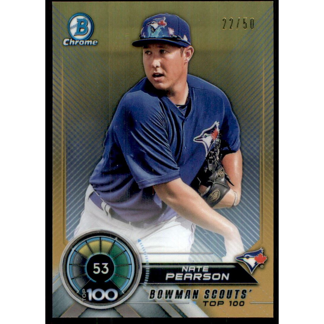 2018 Bowman Chrome Scouts Top 100 Gold Refractors #BTP53 Nate Pearson