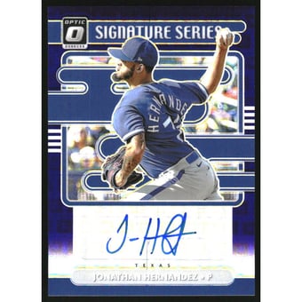 2021 Donruss Optic Signature Series Pandora Purple #35 Jonathan Hernandez/15