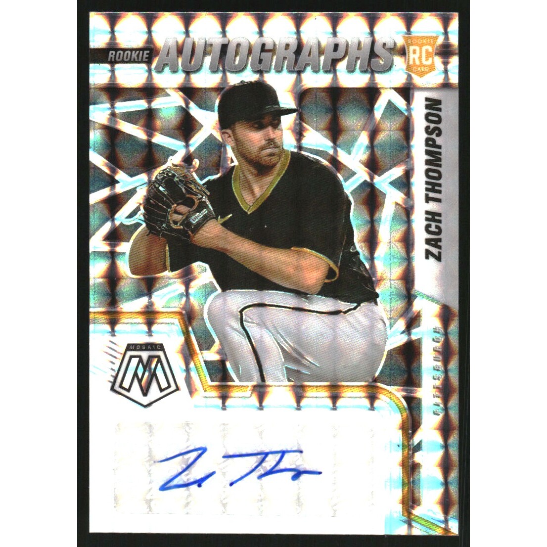 2022 Panini Mosaic Rookie Autographs Mosaic #80 Zach Thompson. rookie card picture