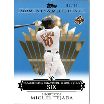 2008 Topps Moments and Milestones Blue #67-6 Miguel Tejada