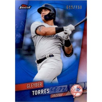 2019 Finest Blue Refractors #53 Gleyber Torres