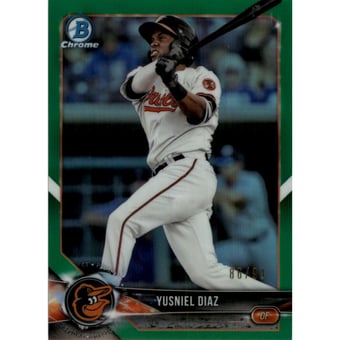 2018 Bowman Chrome Draft Green Refractors #BDC7 Yusniel Diaz