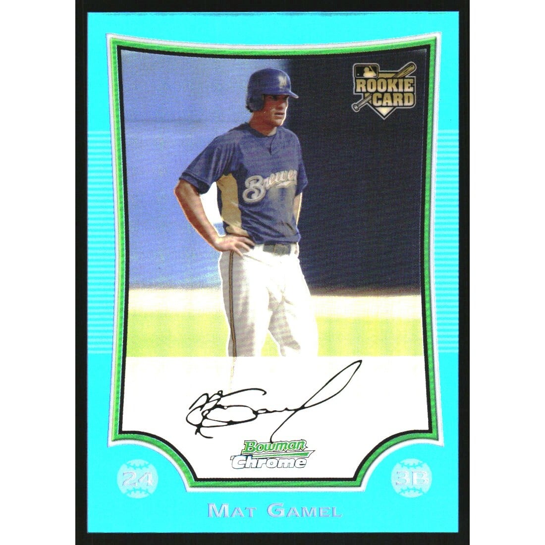 2009 Bowman Chrome Blue Refractors #200 Mat Gamel. rookie card picture