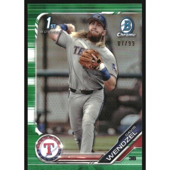 2019 Bowman Chrome Draft Green Refractors #BDC81 Davis Wendzel