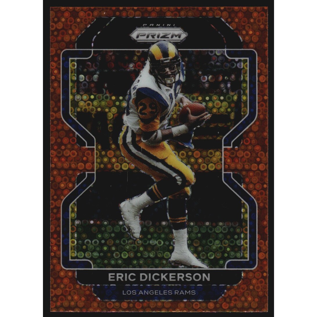 2021 Panini Prizm Prizms Orange Disco #72 Eric Dickerson. rookie card picture
