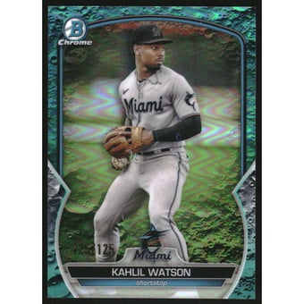 2023 Bowman Chrome Prospects Aqua Lunar Crater Refractors #BCP147 Kahlil Watson