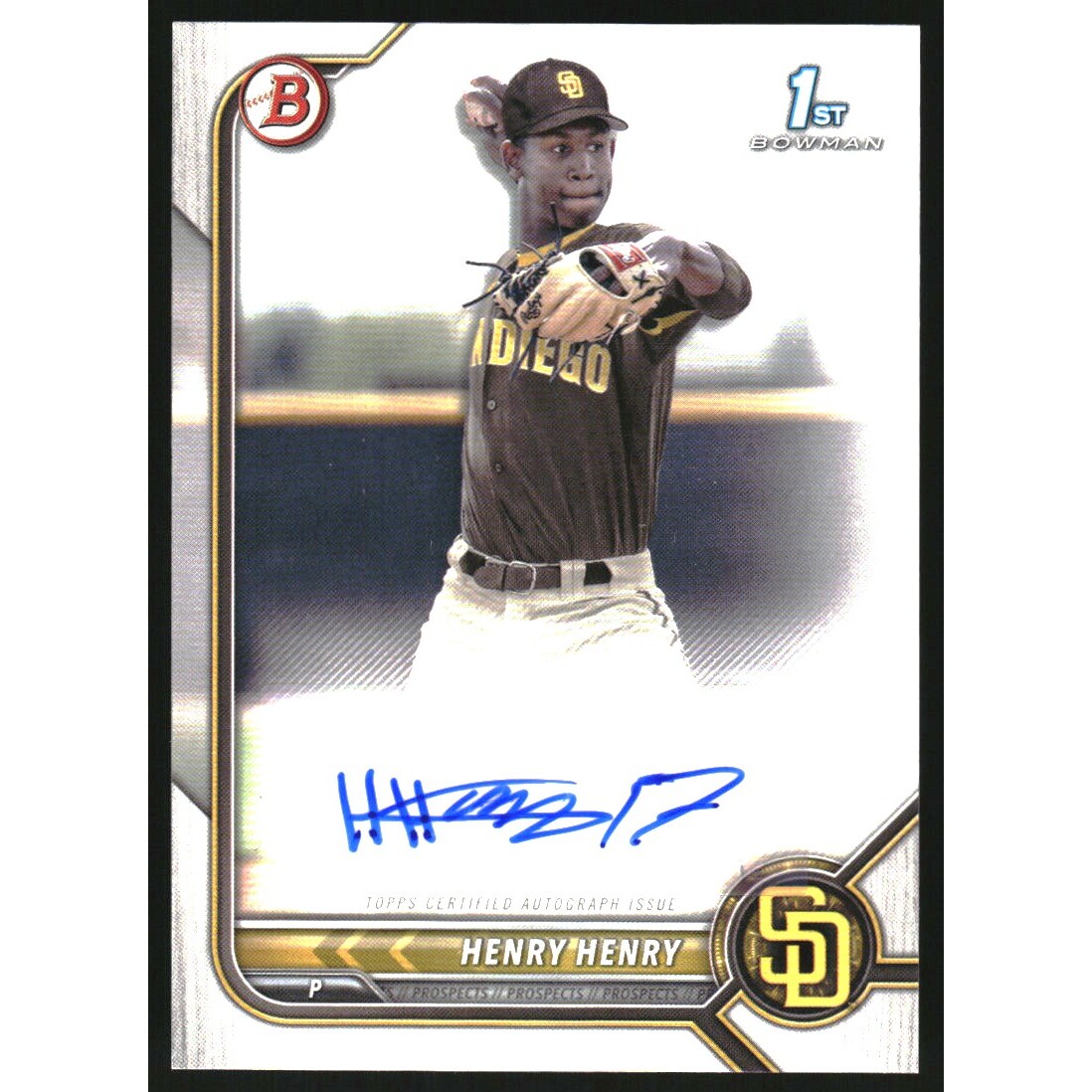 2022 Bowman Prospect Autographs #PPAHH Henry Henry