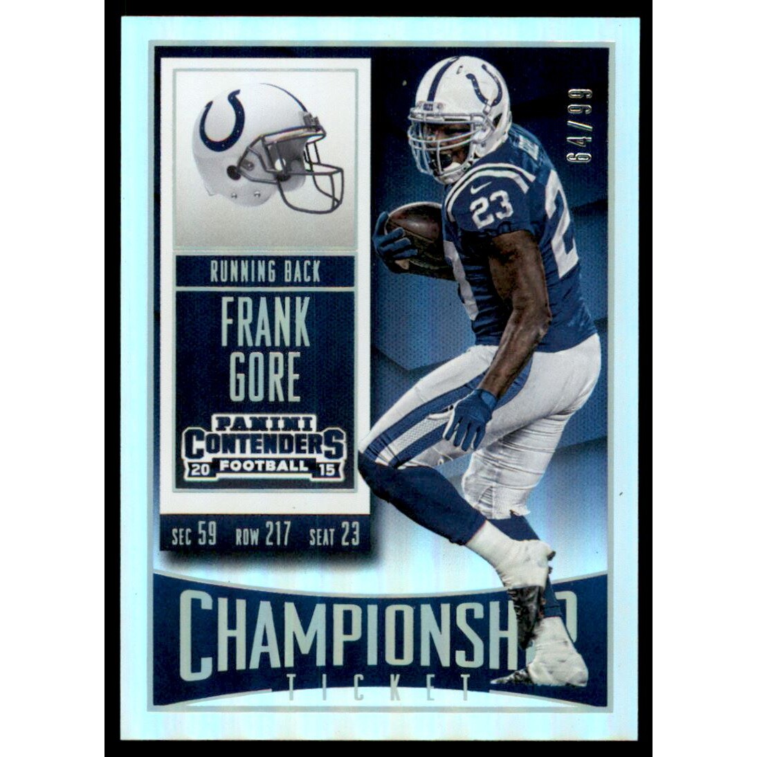 2015 Panini Contenders Championship Ticket #30 Frank Gore