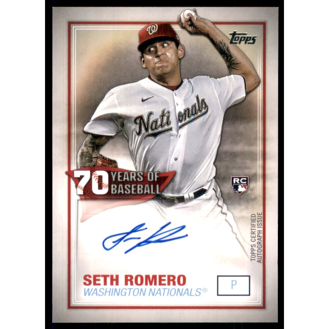 2021 Topps 70 Years of Baseball Autographs #70YASR Seth Romero. rookie card picture