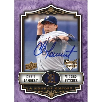 2009 UD A Piece of History Rookie Autographs Violet #121 Chris Lambert