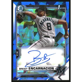 2021 Bowman Chrome Sapphire Prospect Autographs #BSPABE Breidy Encarnacion