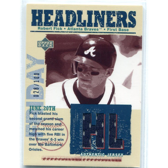 2004 Upper Deck Headliners Jersey Gold #RF Robert Fick AS