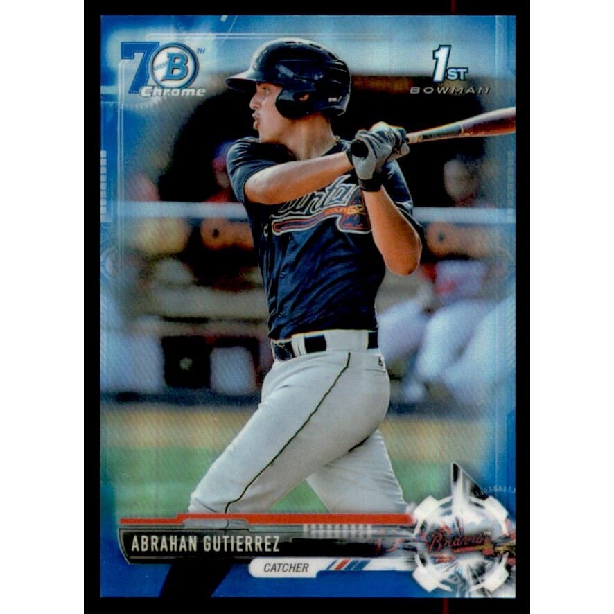 2017 Bowman Chrome Mini Prospects 70th Blue Refractors #BCP78 Abrahan Gutierrez. rookie card picture