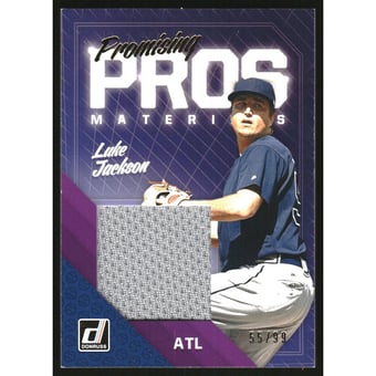 2018 Donruss Promising Pros Materials Gold #PPMLJ Luke Jackson