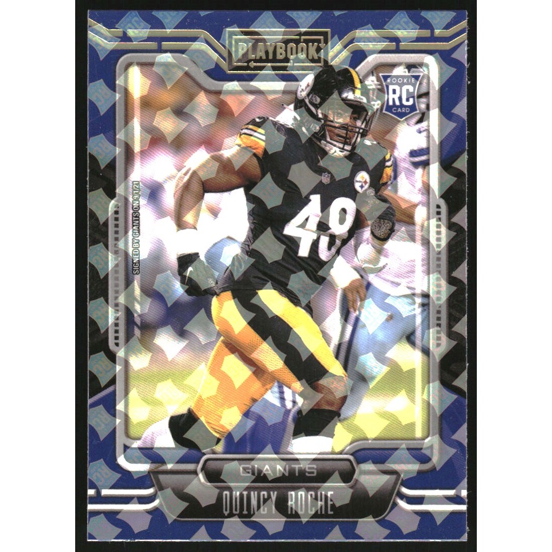 2021 Panini Playbook Holo #195 Quincy Roche. rookie card picture