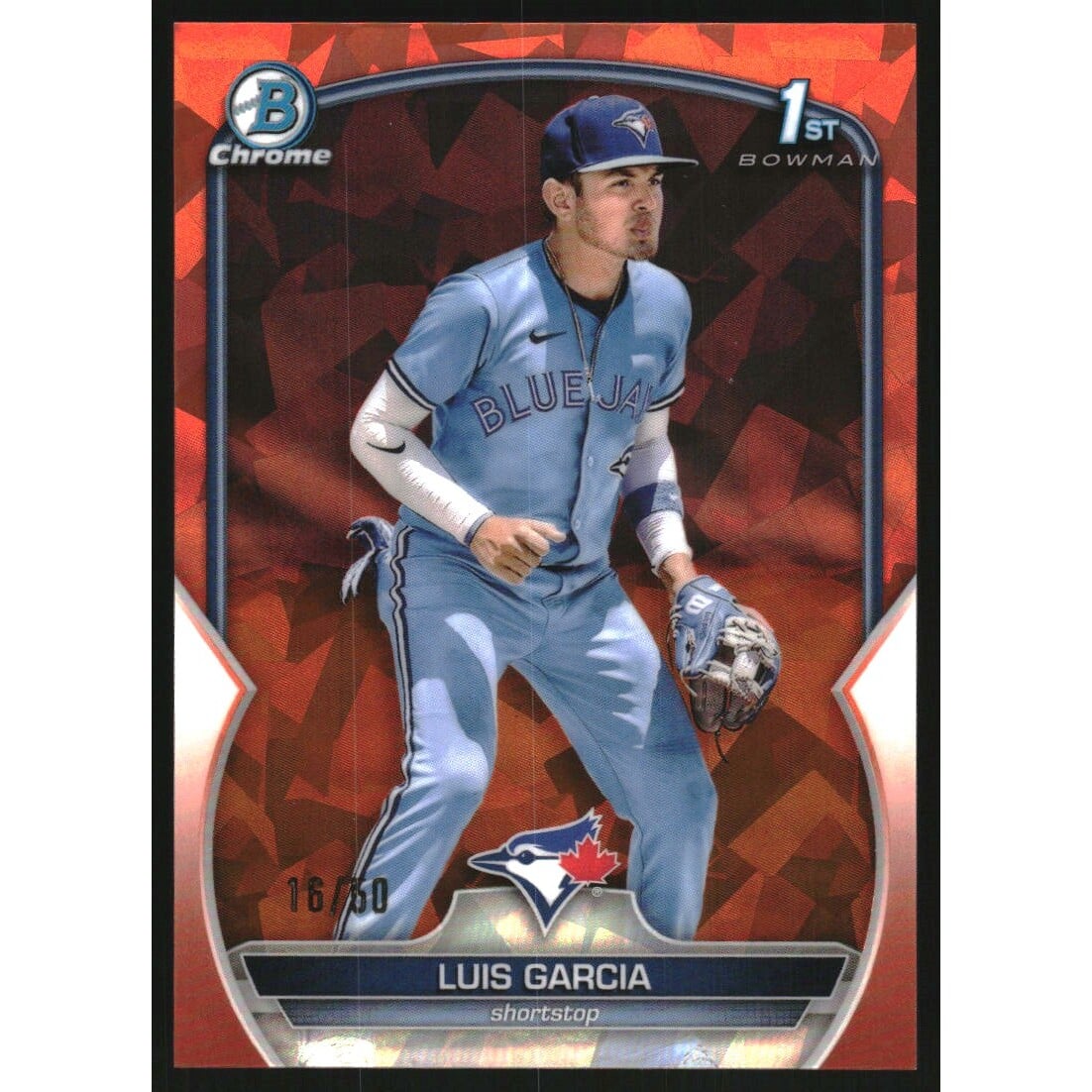 2023 Bowman Chrome Sapphire Prospects Orange Refractors #BCP94 Luis Garcia. rookie card picture