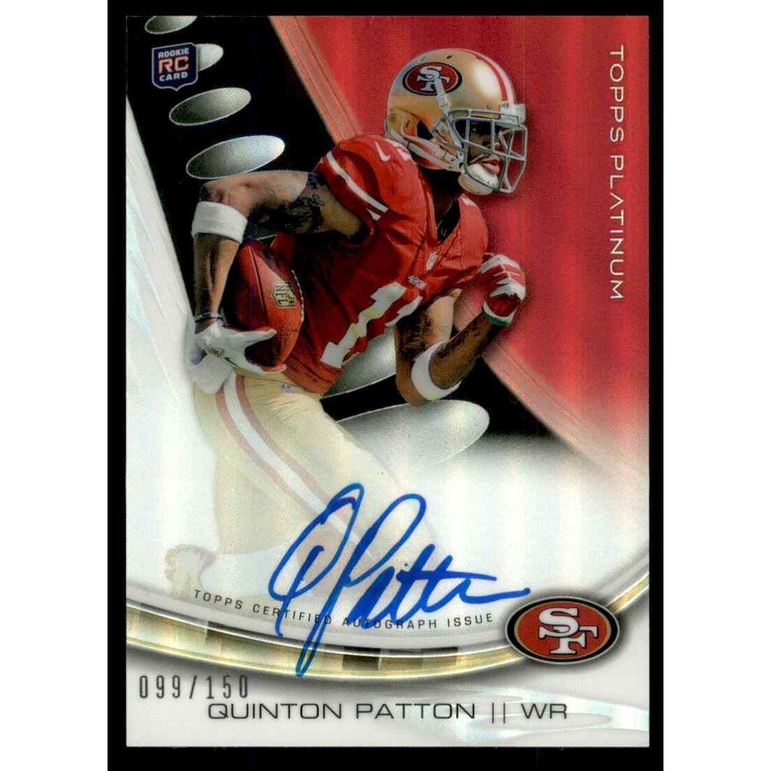 2013 Topps Platinum Rookie Autographs Black Refractors #AQP Quinton Patton