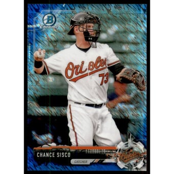 2017 Bowman Chrome Prospects Blue Shimmer Refractors #BCP42 Chance Sisco