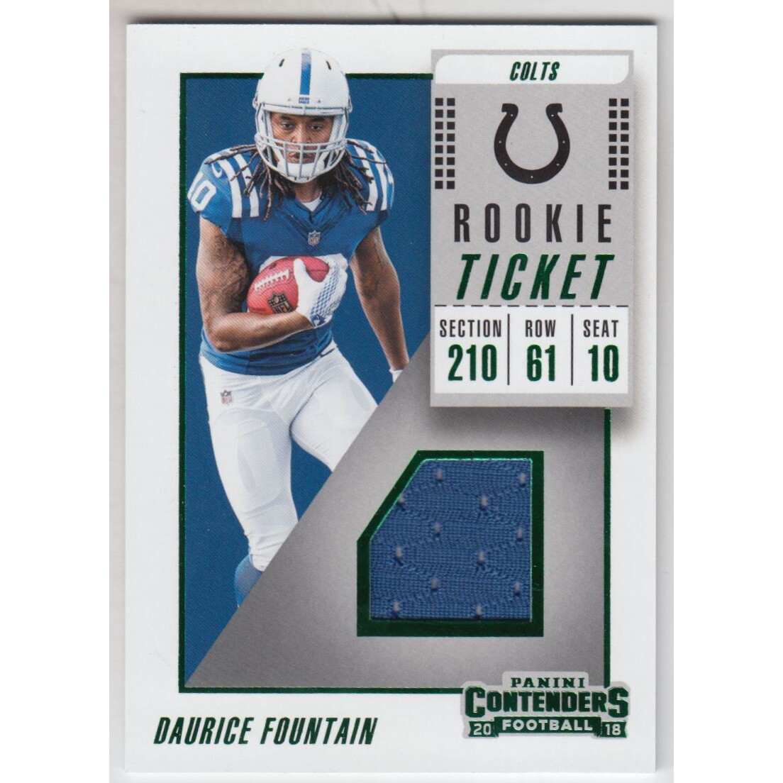 2018 Panini Contenders Rookie Ticket Swatches #37 Daurice Fountain