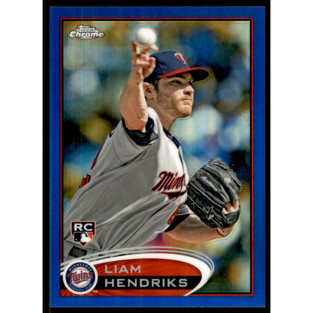 2012 Topps Chrome Blue Refractors #154 Liam Hendriks. rookie card picture
